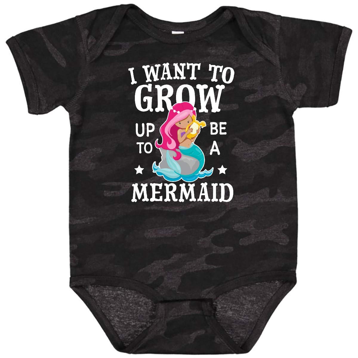 Inktastic 'I Want to Grow Up to Be a Mermaid' Baby Bodysuit - Cute Mermaid-Themed Onesie for Infants & Toddlers - Perfect for Beach Trips, Birthday Parties & Photo Shoots