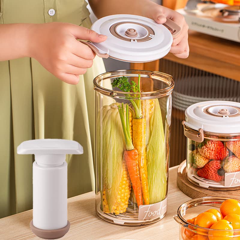 Lasting Freshness Handheld Food Vacuum Sealer Pump - Portable Kitchen Vacuum Sealer for Green Food Storage Containers | Extend Shelf Life, Save Space & Money | Ideal for Meal Prep, Sous Vide & Leftovers Preservation