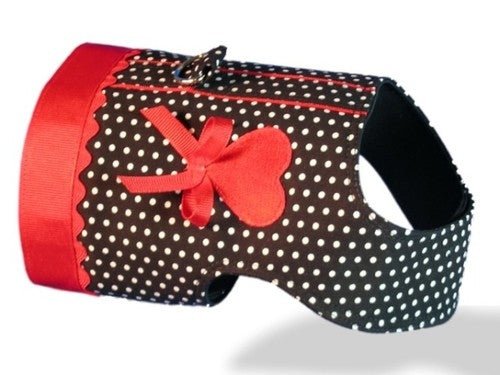Black & White Swiss Dot Dog Harness - Adjustable Pet Vest for Small & Medium Dogs - Perfect for Walks, Hiking & Outdoor Adventures