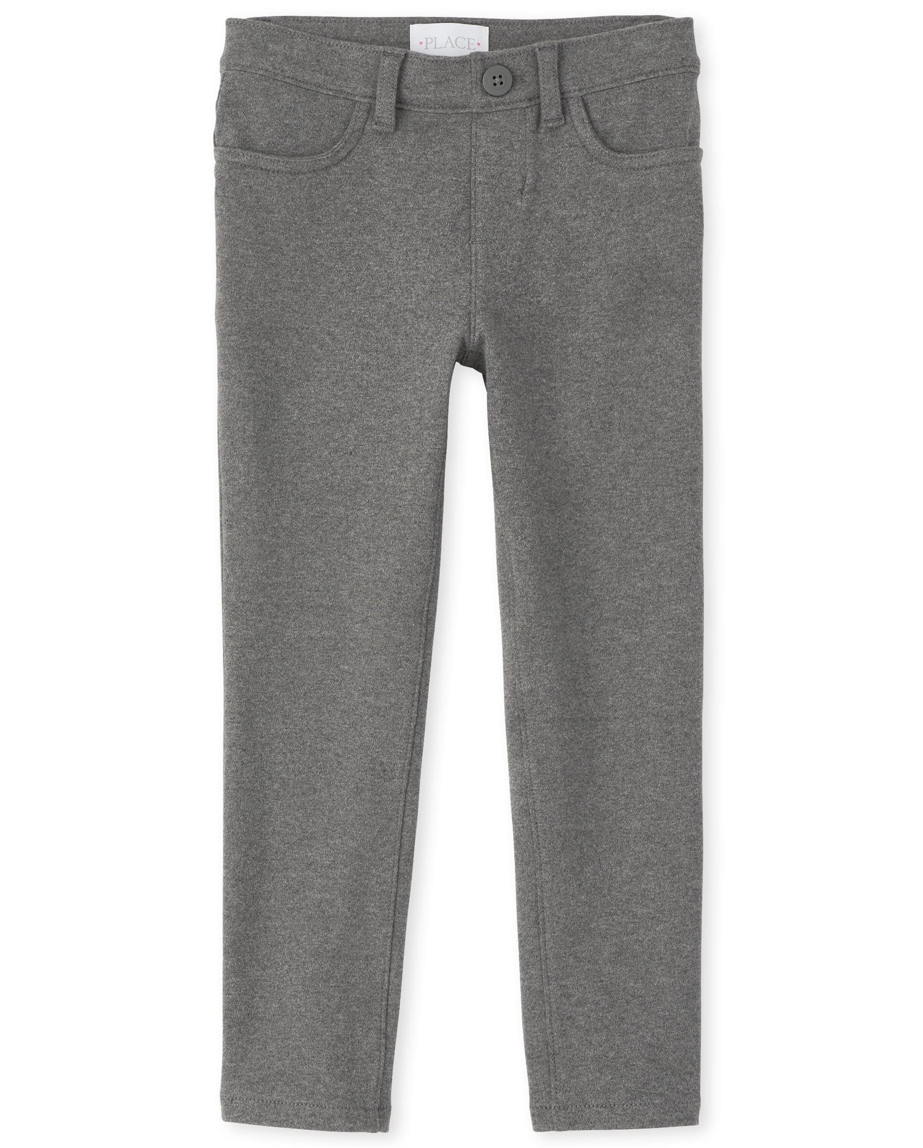 Girls' Ponte Knit Jeggings - Comfortable Pull-On Pants for Play & School
