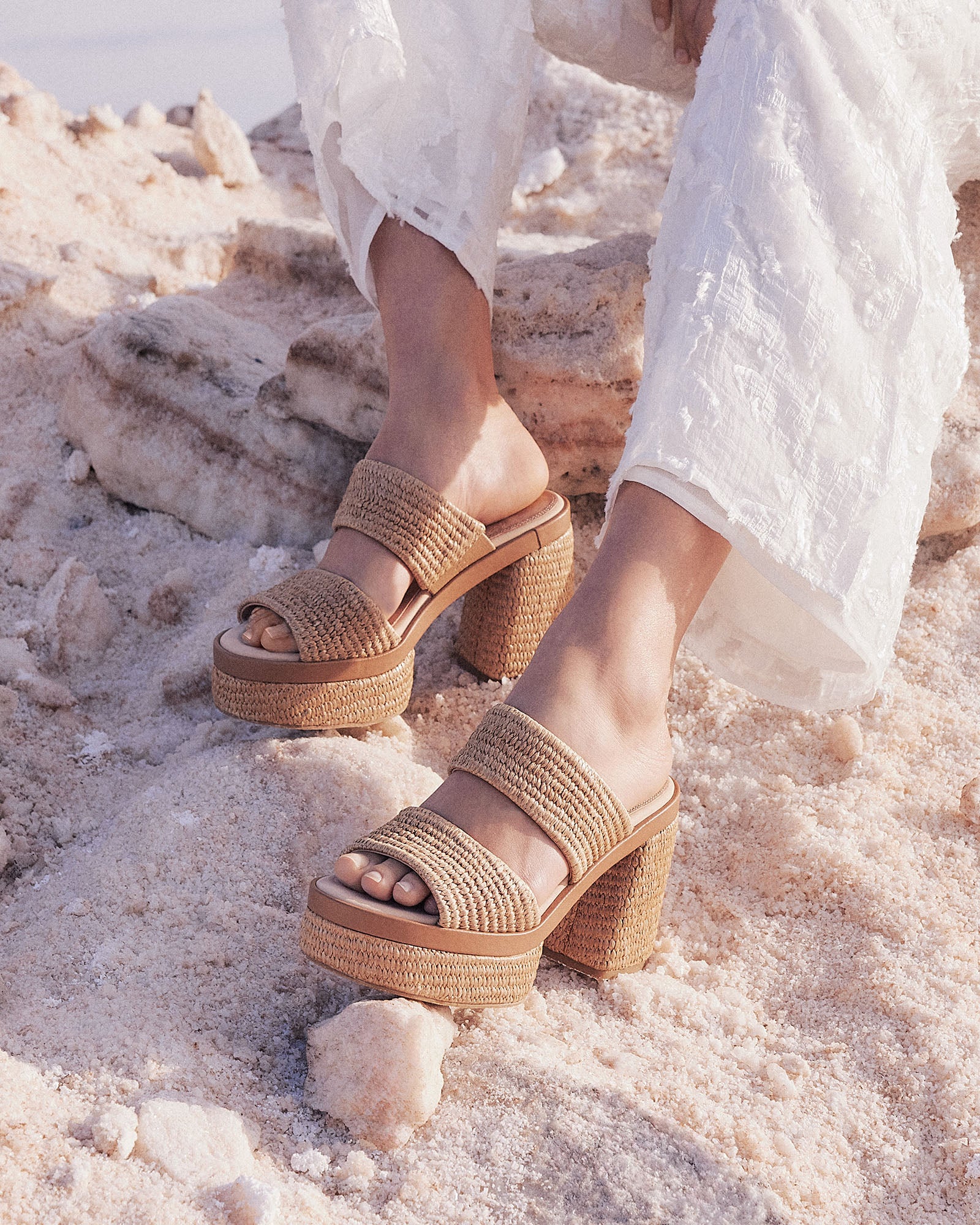 FELICITY Women's High Heel Platform Sandals - Tan Raffia Strappy Summer Beach Wedding Shoes for Women | Comfortable & Stylish for Parties, Vacations, and Date Nights