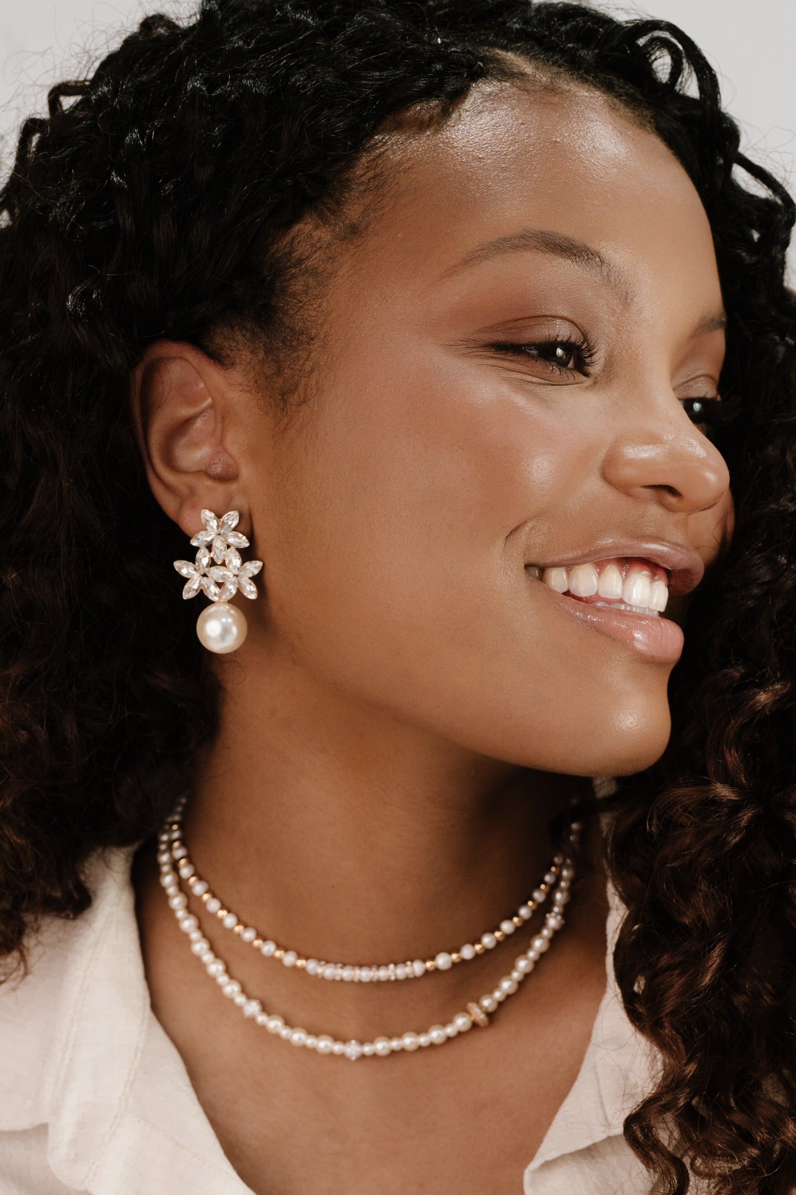 Pearl Necklace Set with Double Sparkle Beads - Elegant Jewelry for Women, Perfect for Weddings, Parties & Special Occasions