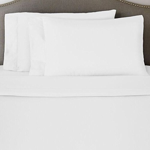 4-Piece White Cotton Flannel Bed Sheet Set - Deep Pocket Fitted Sheet, Solid Color, Heavyweight & Machine Washable - Perfect for Cozy Winter Nights & Home Decor