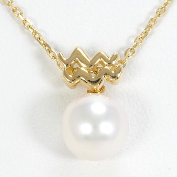 18K Yellow Gold Pearl Necklace for Women - Elegant Bridal Jewelry, Wedding Gift, Anniversary Present, Party Accessory