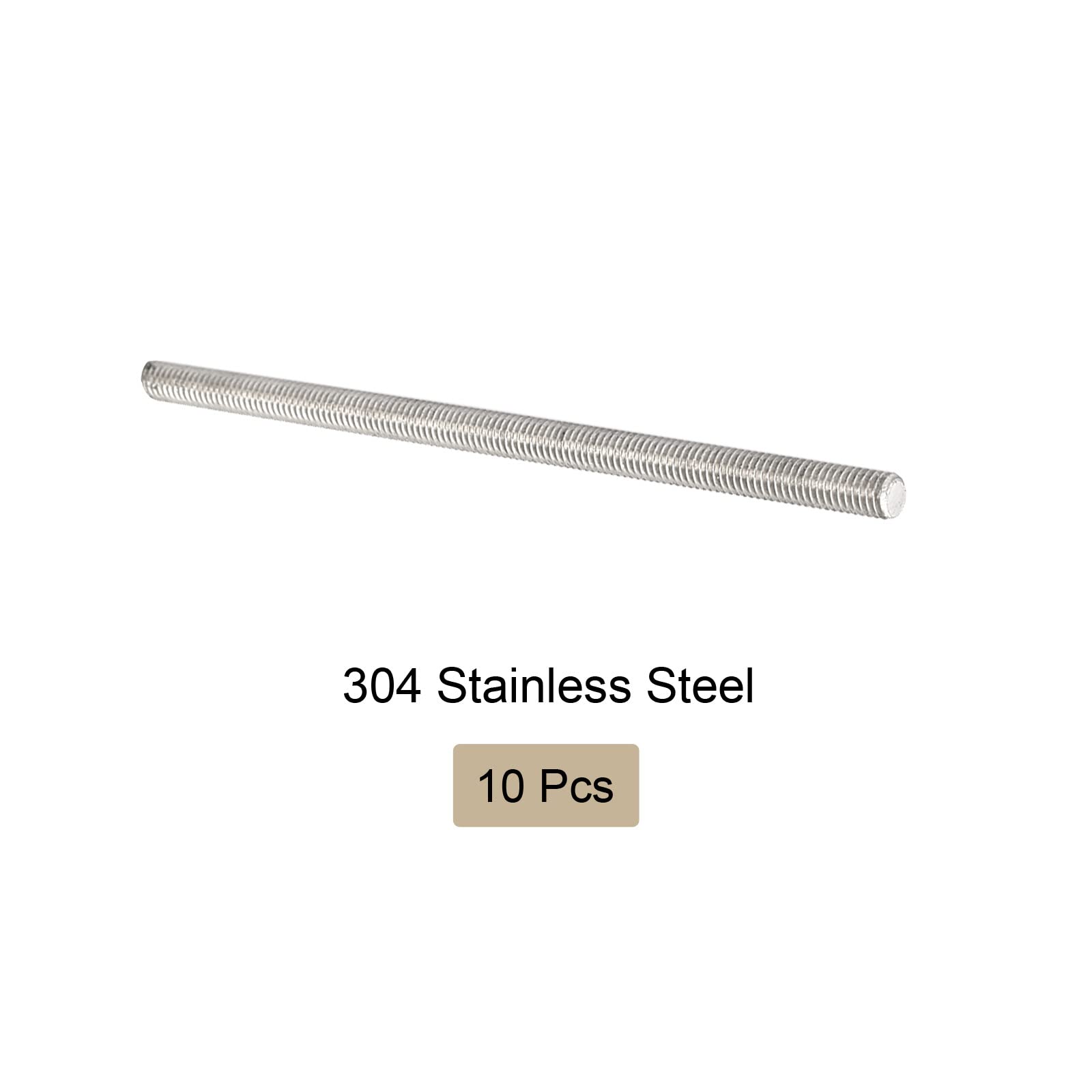 304 Stainless Steel Threaded Rod M6x120mm - 10 Pack for Clamps & U-Bolts
