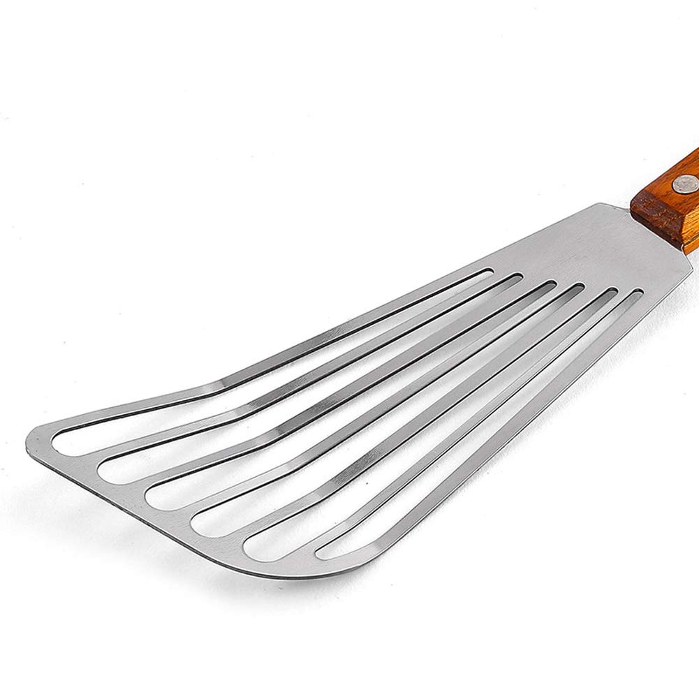 Stainless Steel Fish Spatula - 1 Piece Non-Stick Frying Shovel for Cooking, Flipping & Serving - Perfect for Grilling, Pan Frying Fish & Kitchen Use