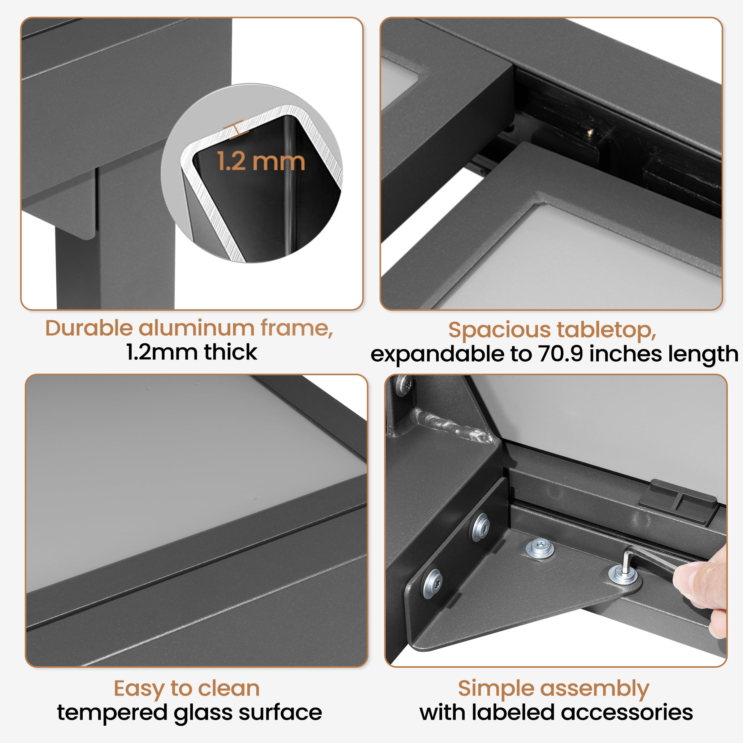 Expandable Aluminum Outdoor Dining Table 35