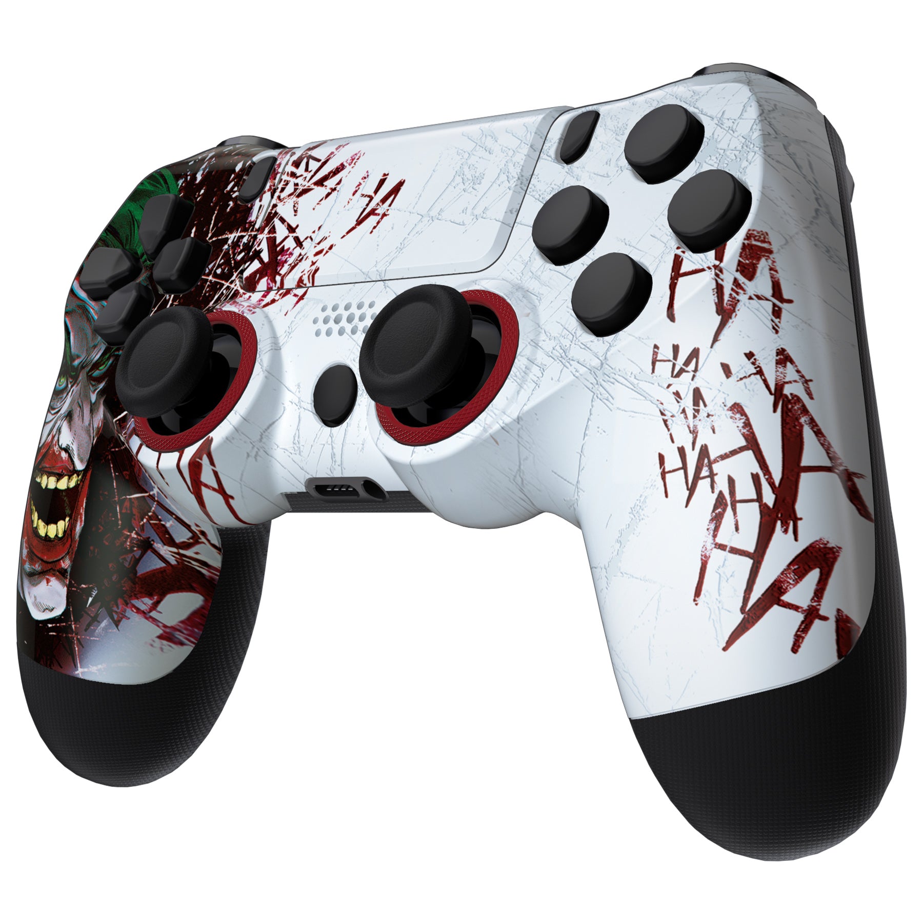 eXtremeRate Clown HAHAHA Ghost Faceplate & Touchpad Cover - Redesigned Housing Shell Case for PS4 Slim/Pro Controller (JDM-040/050/055) - Perfect for Halloween Gaming & Cosplay Events (Controller Not Included) GHP4T002