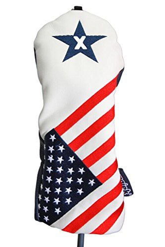 Patriotic Vintage Retro Golf Headcovers for Fairway Woods & Hybrids - USA Flag Design Fits 3, 5, X, H Clubs - Perfect for Patriotic Golfers & Independence Day Tournaments