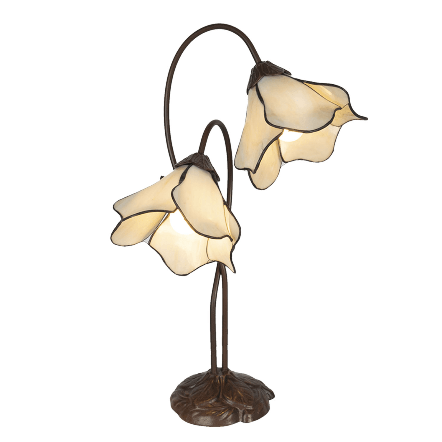 July Double Tiffany Lamp - Handcrafted Stained Glass Table Lamp for Home Decor - Perfect for Living Room, Bedroom, or Office Lighting