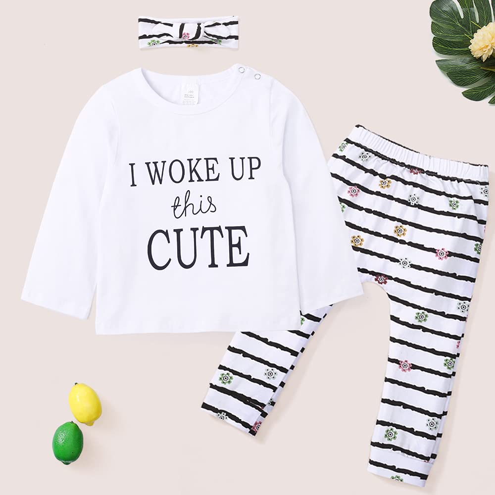 3Pcs Newborn Baby Girl Outfits - Cute Tops, Pants & Headband Set | Soft Cotton Clothing for 0-3 Months | Perfect for Photos, Parties & Daily Wear