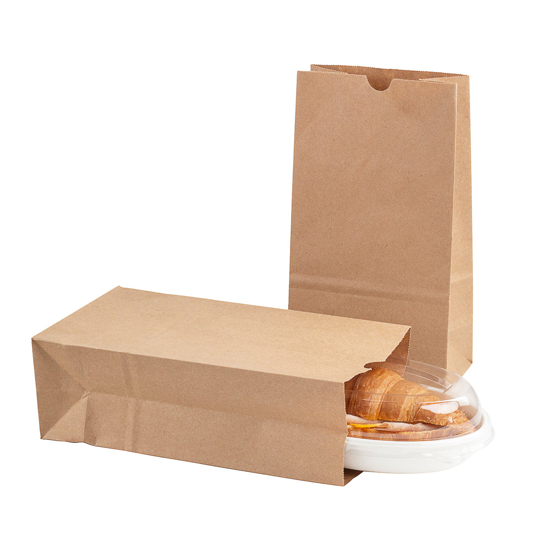 Premium Kraft Paper Bags 6 lb Capacity - 6 x 3.5 x 10.75 Inches - Pack of 100 | Eco-Friendly Shopping Bags for Retail, Grocery & Gift Packaging