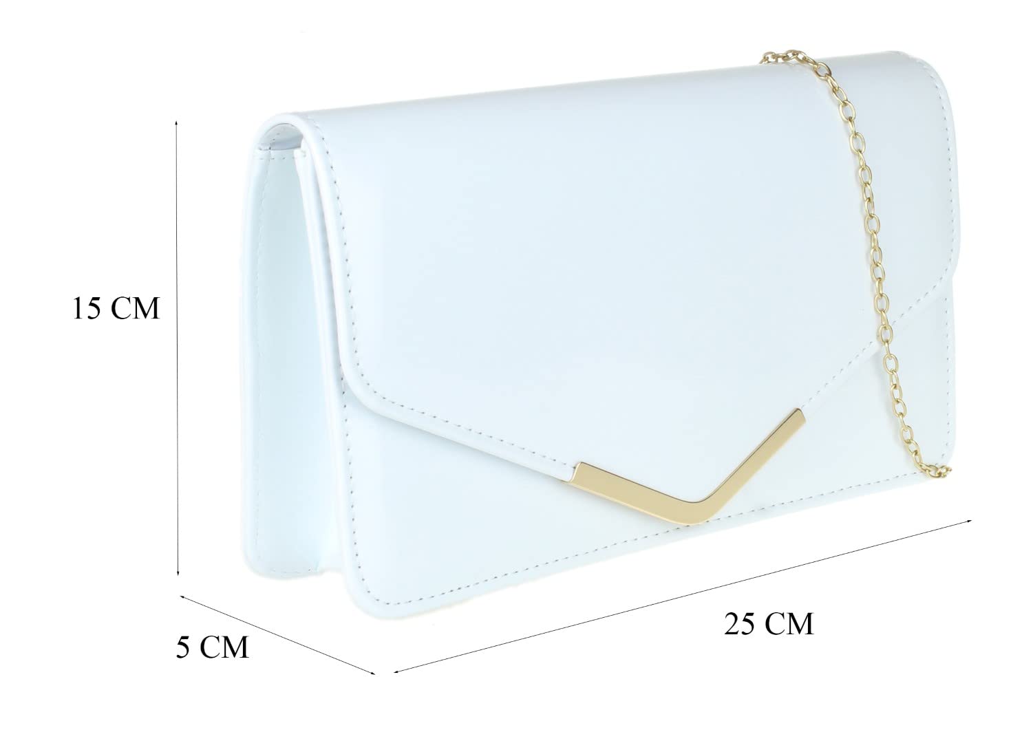 Stylish Women's Patent Faux Leather Envelope Clutch Shoulder Bag - Elegant Party Purse for Evening Events, Weddings & Date Nights