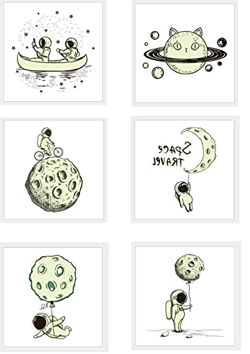 Waterproof Space Luminous Tattoo Stickers Aerospace Universe