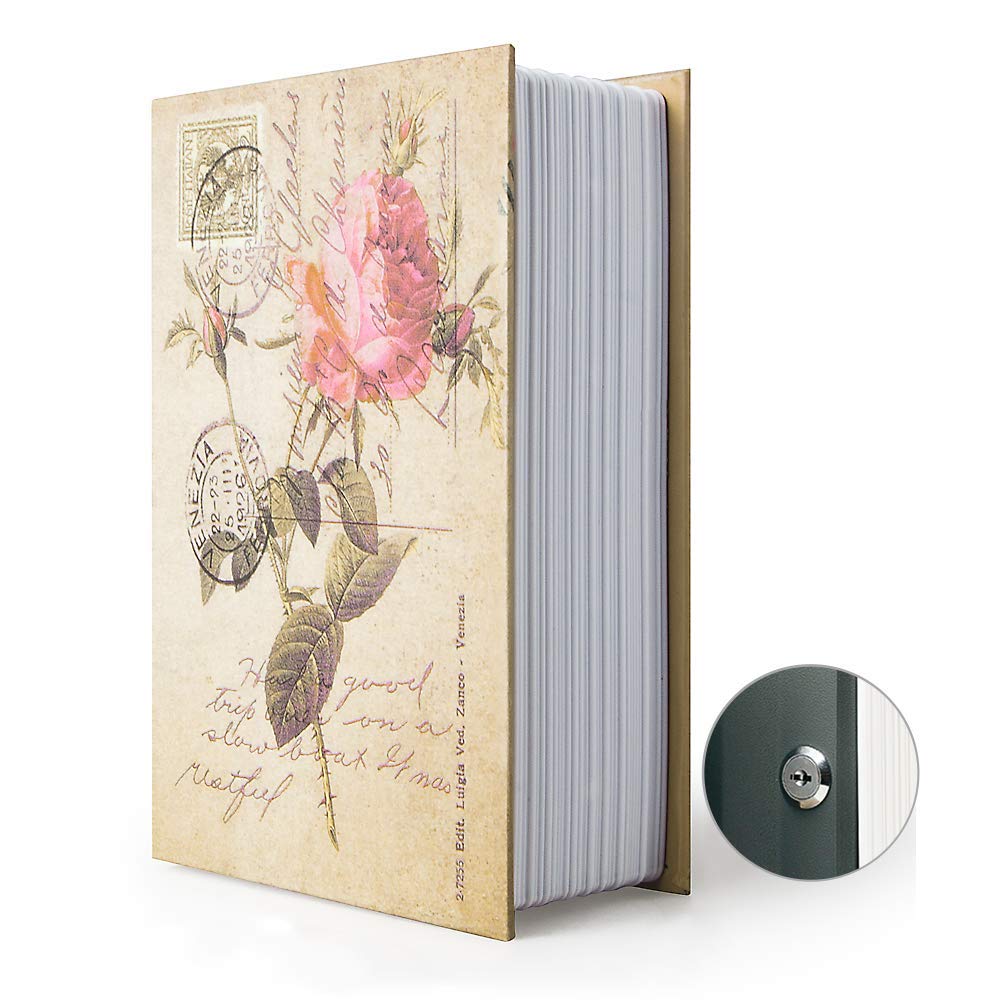 Dictionary Secret Safe Box with Key Lock - 9.5×6×2.2 Inches Diversion Book Hidden Storage for Valuables - Perfect for Home Security, Cash Stash & Jewelry Protection (Rose Color)