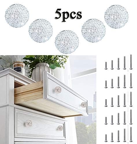 5-Pack White Single Hole Cabinet Knobs and Pulls - Stylish Handles for Kitchen Cabinets, Drawers, Bedroom Furniture & Home Decor