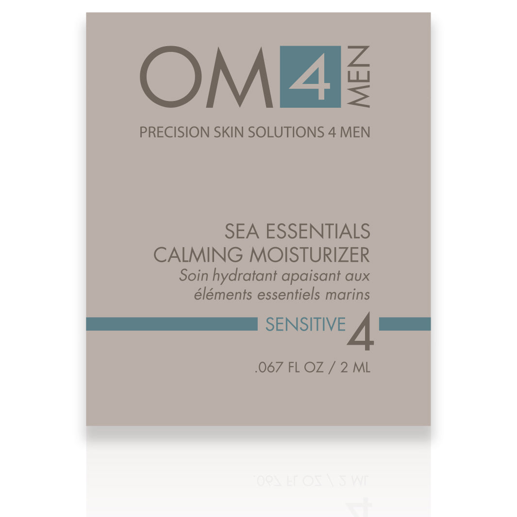 Organic OM4 Sensitive Skin Calming Moisturizer for Men - Hydrating Face Cream with Sea Essentials - Soothes & Nourishes Dry, Irritated Skin - Perfect for Daily Skincare Routine & Post-Shave Care