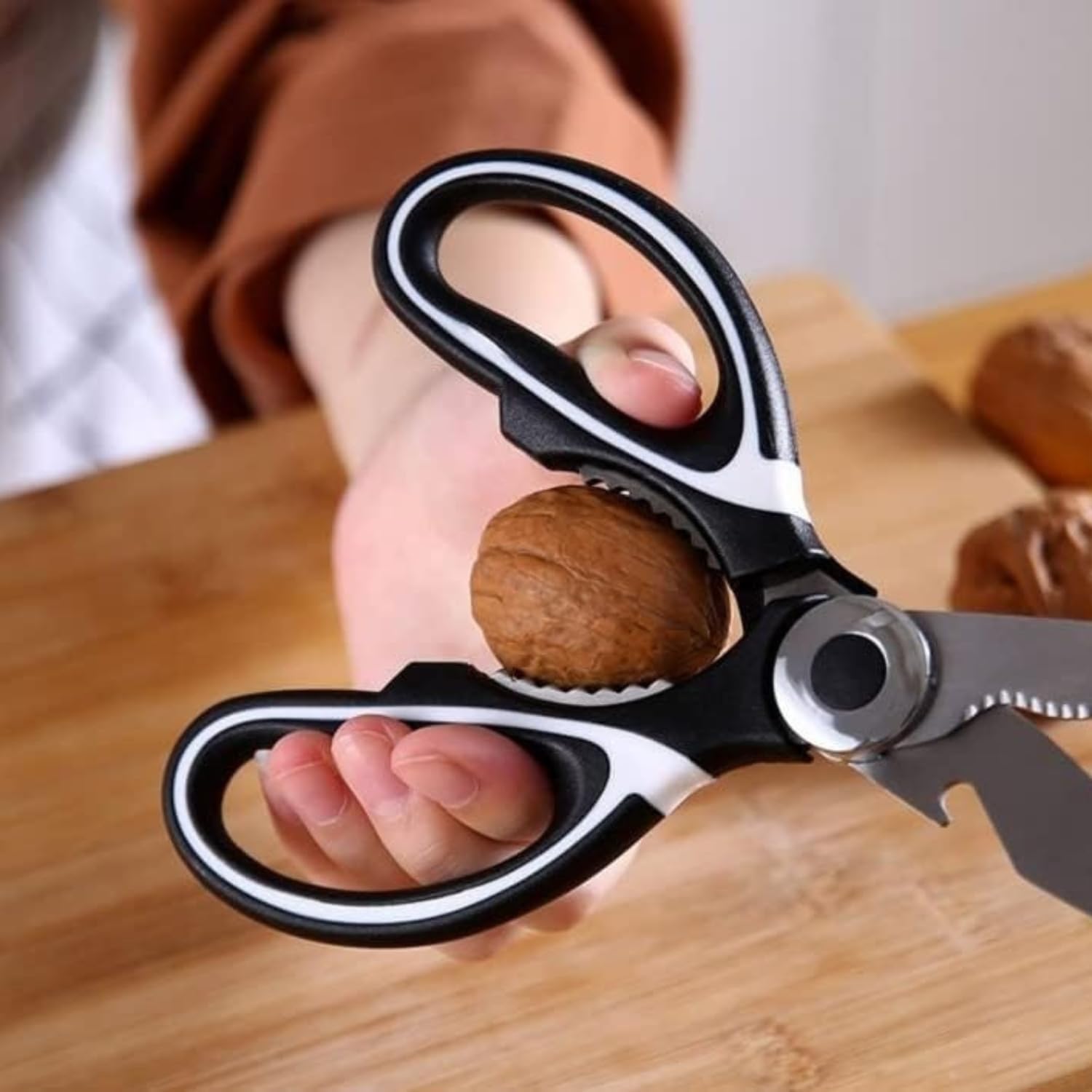 NYZA Heavy Duty Stainless Steel Kitchen Scissors - Multi-Purpose Food Shears for Meat, Poultry, Fish & Cooking - Dishwasher Safe Raptor Scissors (1-Pack) - Perfect for Meal Prep, Butchering & Food Processing
