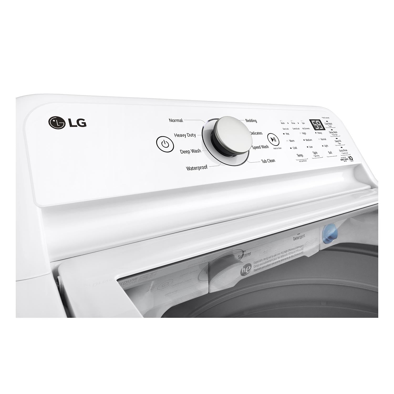 LG WT7155CW 5.6 Cu. Ft White Top Load Agitator Washer with 6Motion™ Technology - Perfect for Large Families & Heavy Laundry Loads