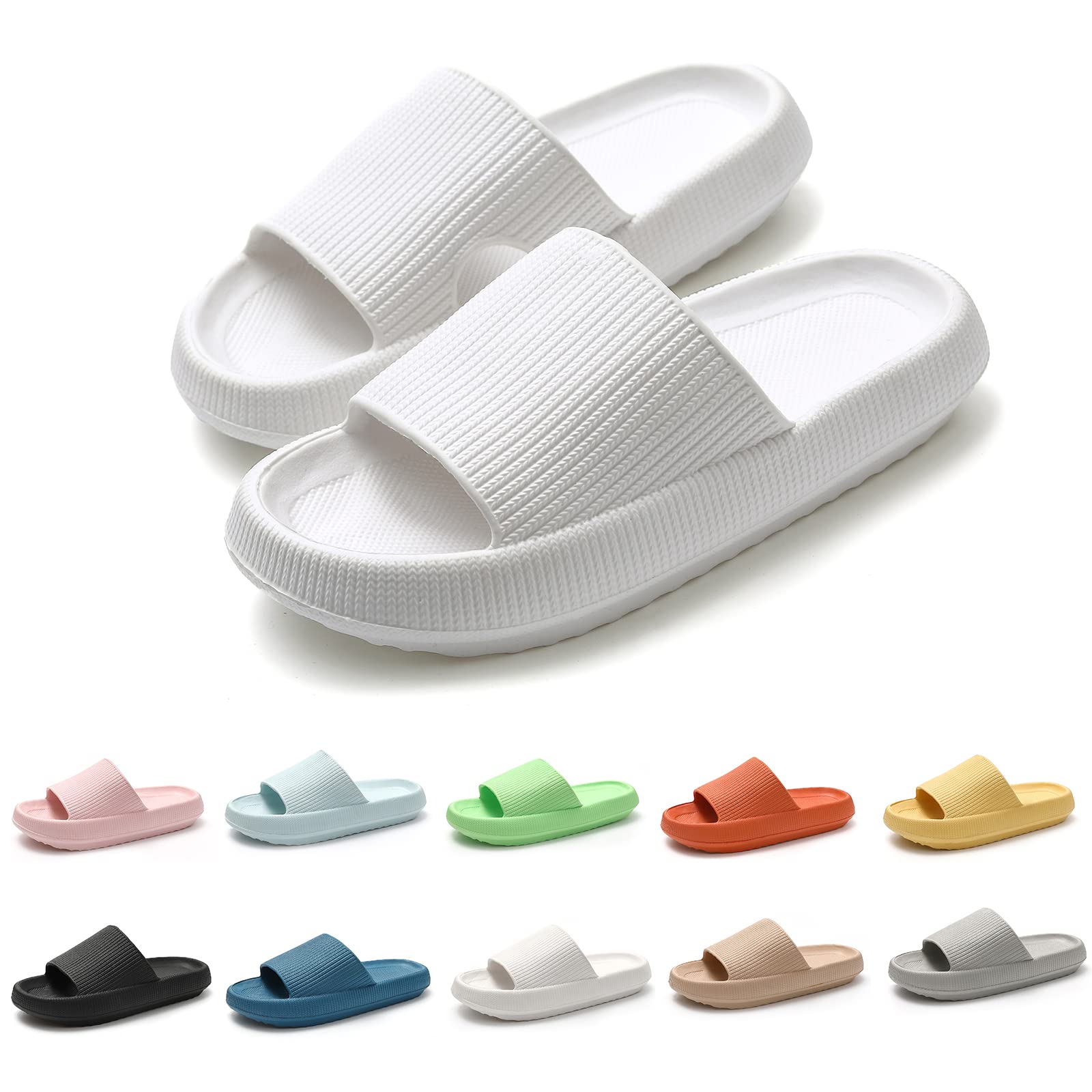 BOOMSHEEP Non-Slip Cloud Pillow Slippers for Women & Men - Soft Thick-Soled House Shoes for Indoor & Outdoor Use - Perfect for Home, Office, and Travel Comfort