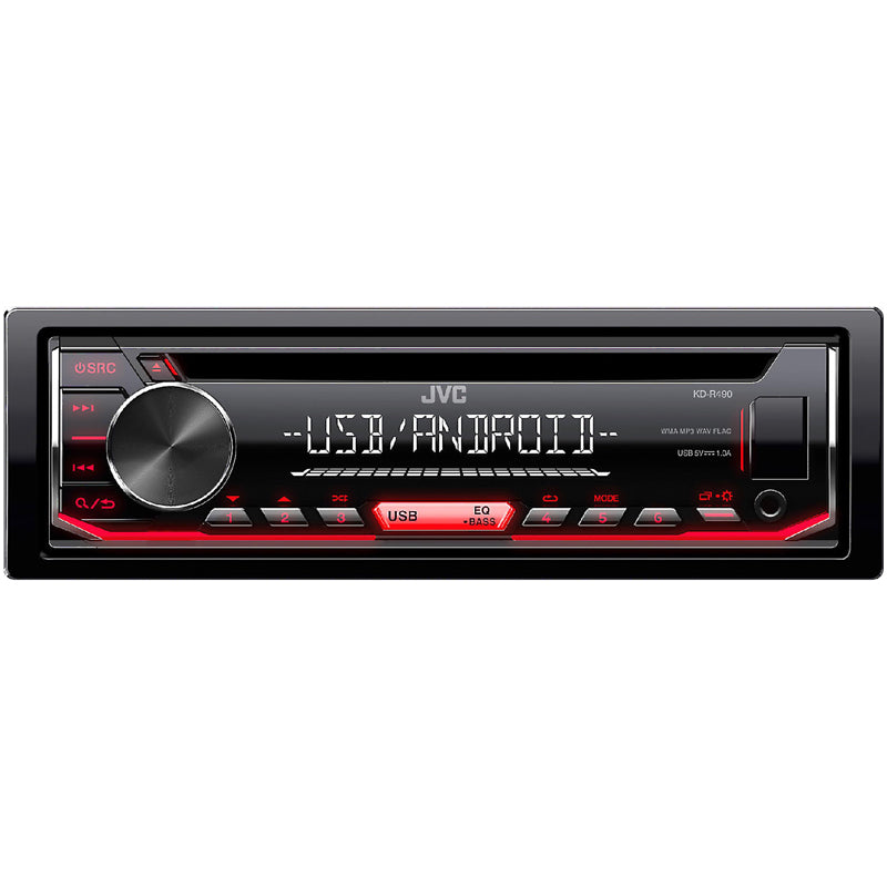 JVC KD-R490 Bluetooth Car Stereo Receiver with USB Port - High-Quality Audio for Cars, Trucks & SUVs | Perfect for Road Trips & Commuting