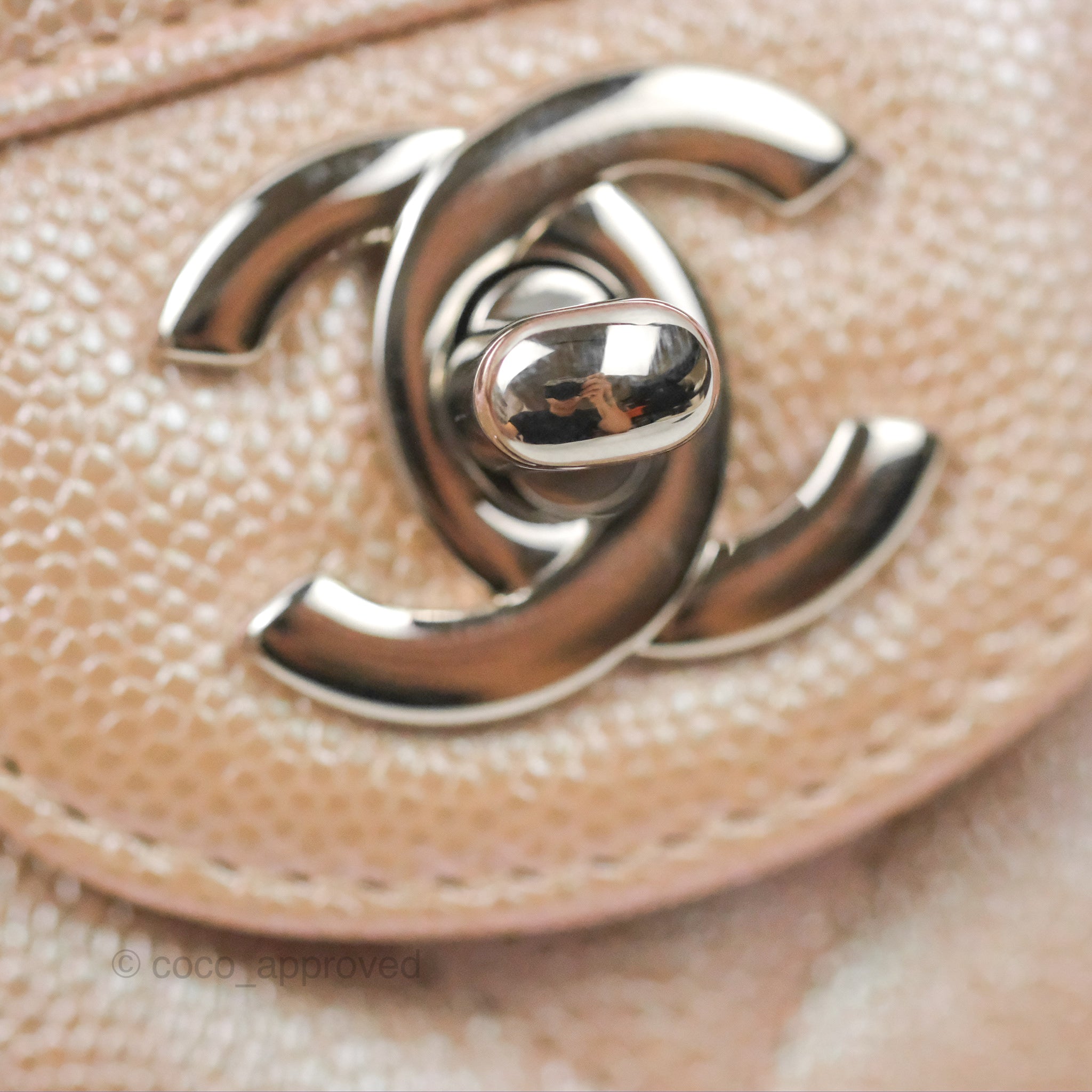 Chanel Chevron Mini Rectangular Flap Bag in Iridescent Rose Gold Caviar Leather with Ruthenium Hardware - Perfect for Evening Events & Luxury Fashion Accessories