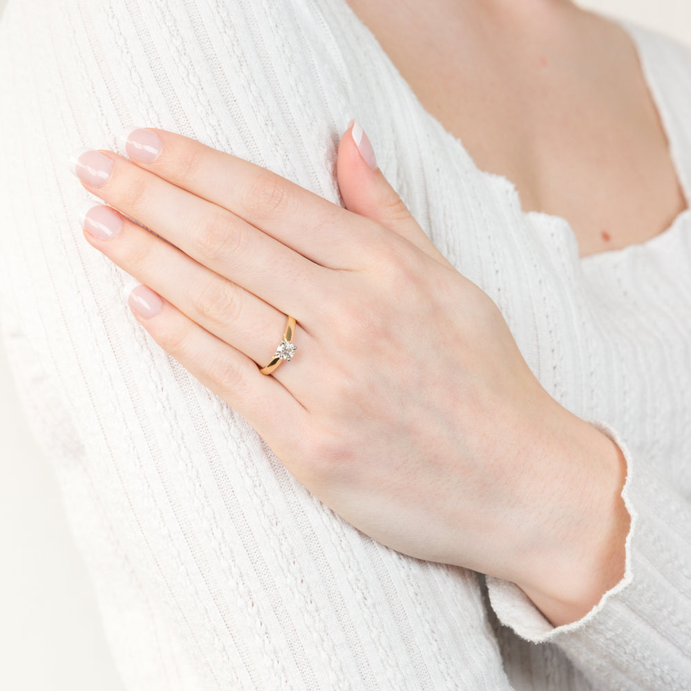 18ct Yellow Gold Solitaire Ring with 0.50 Carat Australian Diamond | Elegant Engagement & Wedding Ring for Women | Perfect for Proposals, Anniversaries & Special Occasions