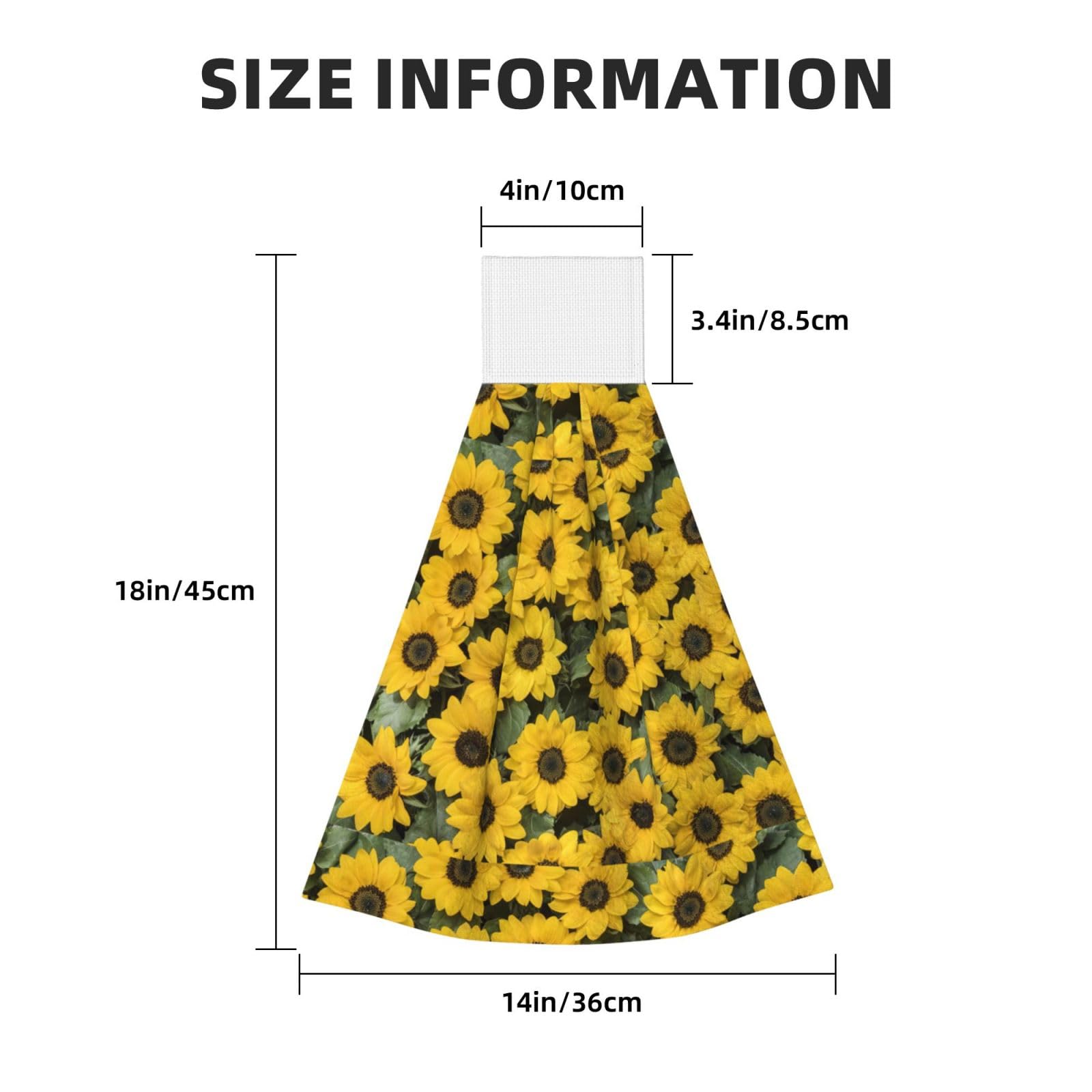 Soft Coral Velvet Sunflower Hanging Kitchen Towels - Absorbent Hand Towels with Loops for Bathroom, Dish Cloth & Washcloth | Perfect for Kitchen Decor, Dish Drying & Bathroom Essentials