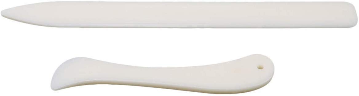 INSO 2-Piece Real Bovine Bone Folder & Paper Creaser Set - Professional Scoring Tool for Bookbinding, Card Making, Paper Crafts & Office Use - Perfect for DIY Projects, Scrapbooking & Stationery Enthusiasts