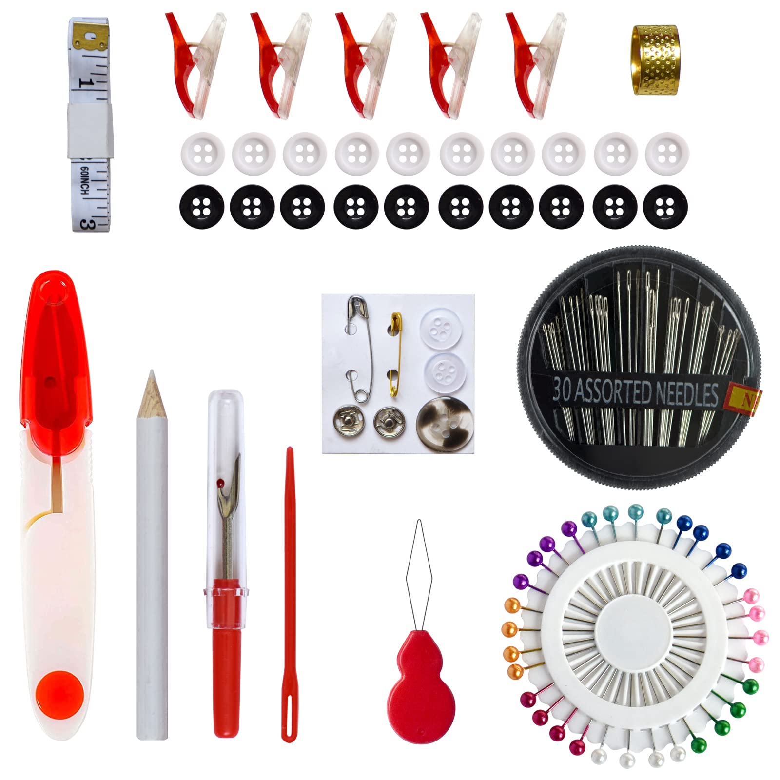 48-Piece Premium Sewing Kit for Women, Mom, Travelers & Beginners - Complete Sewing Supplies Set with Scissors, Thimble, Thread, Needles & Tape Measure - Perfect Gift for Travel, Home & Emergency Repairs