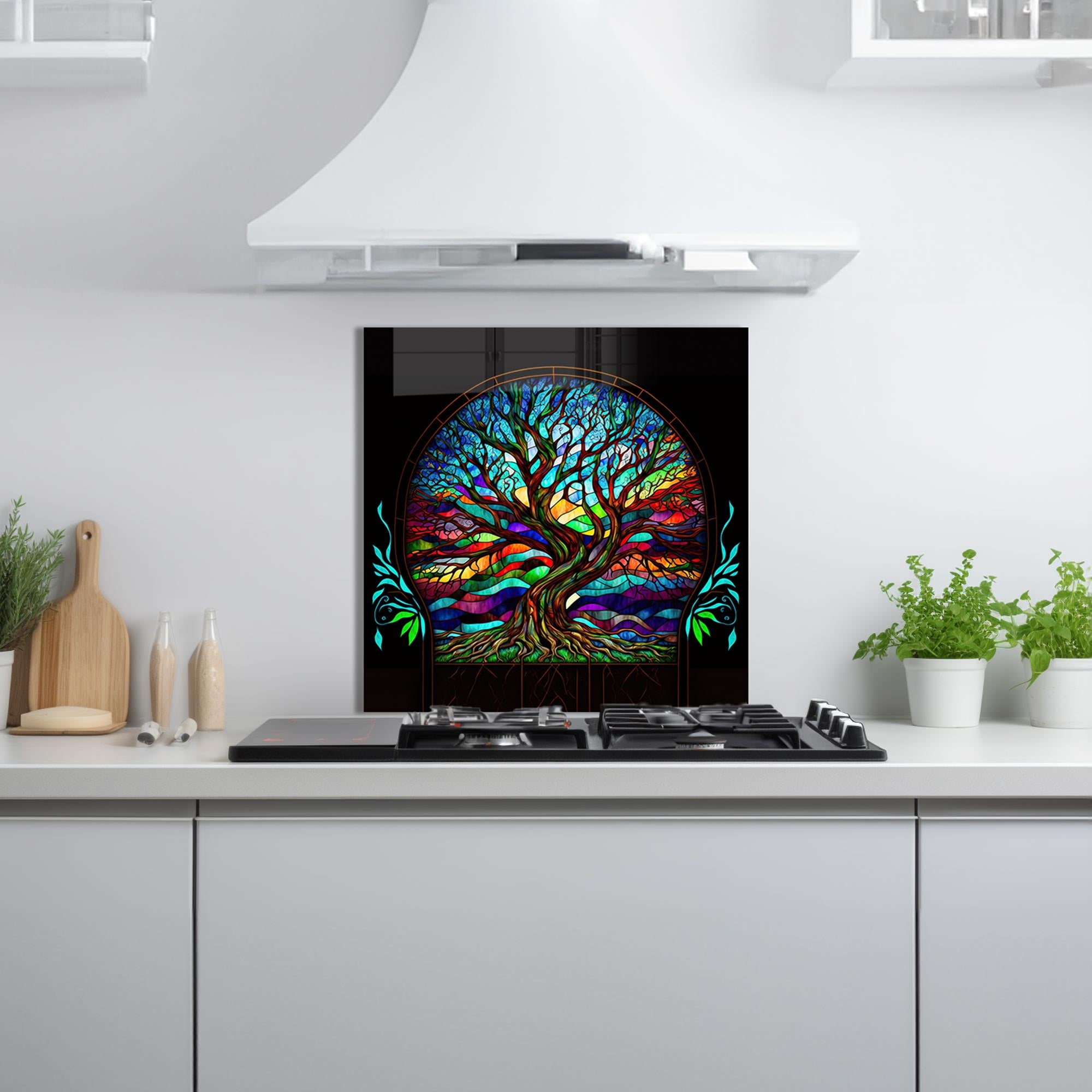 Tree of Life Glass Splashback - Elegant Kitchen Backsplash for Modern Homes | Perfect for Stove & Sink Protection