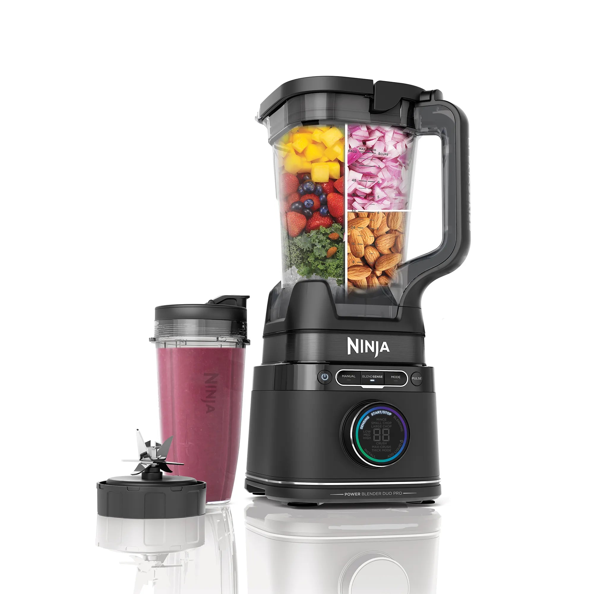 Ninja Detect Duo Power Blender Pro with Single Serve Cup - 1500W High-Speed Blender for Smoothies, Shakes & Food Prep - Perfect for Kitchens, Gyms & Healthy Lifestyles