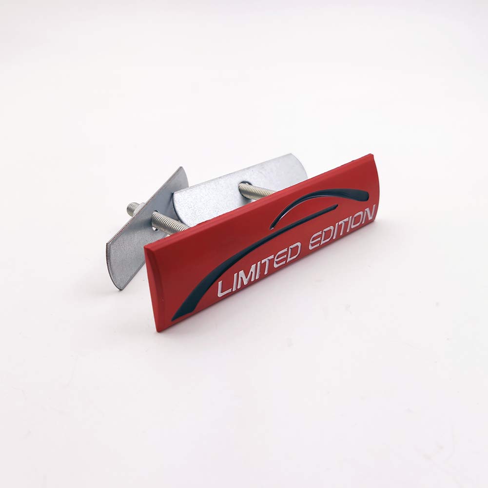Premium 3D Chrome Metal Car Front Grille Emblem - Limited Edition Auto Badge with Logo (Red) | Enhance Your Vehicle's Style for Sports Cars, Trucks & SUVs