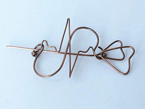 ECG Heartbeat Hair Clip - Vintage Copper Metal Hair Barrette Slide, Elegant Hair Jewelry Pin for Women | Perfect for Weddings, Parties & Everyday Wear