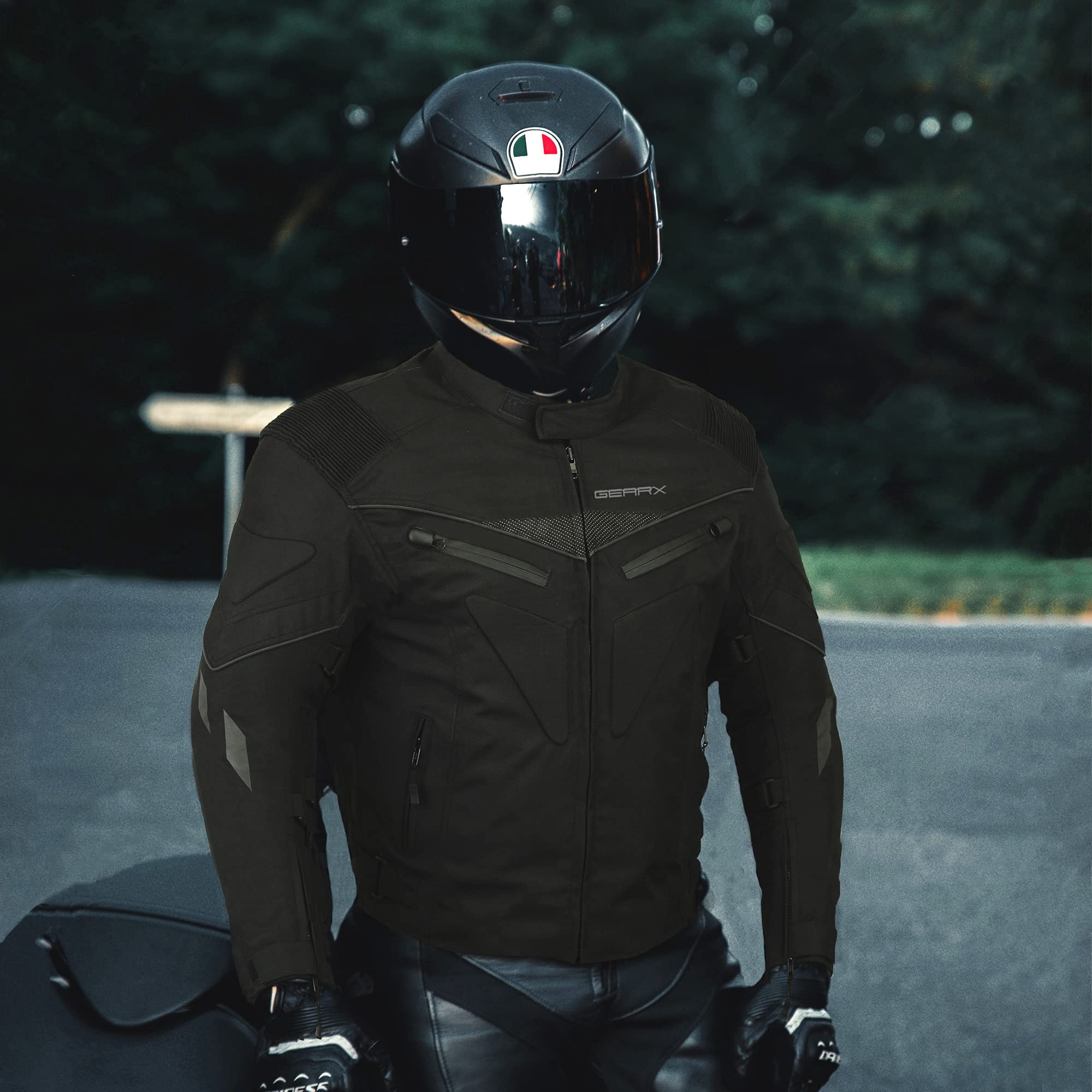 Men's Motorcycle Jacket - Premium Leather Biker Jacket for Riding & Style | Windproof & Protective Gear for Harley, Cruiser & Street Bikes