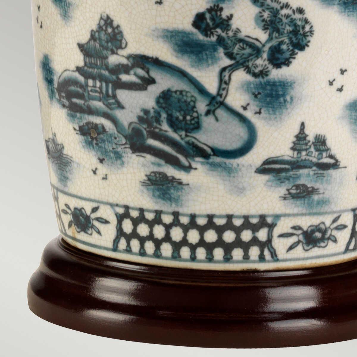 Blue Traditional 1 Light Ceramic Table Lamp by Elstead Lighting - Perfect for Bedroom, Living Room & Office Decor