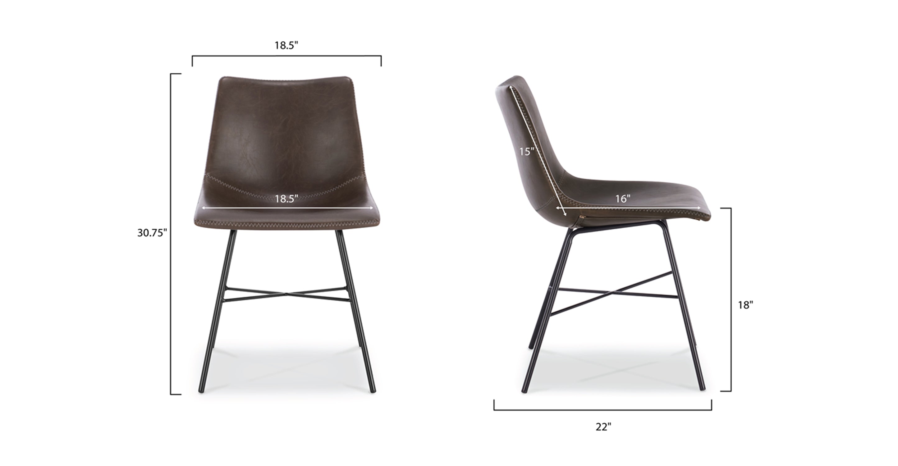 Paxton Modern Dining Chair - Sturdy Wooden Kitchen Chairs Set of 2, Comfortable Upholstered Seat - Perfect for Dining Room, Kitchen, Breakfast Nook & Small Spaces