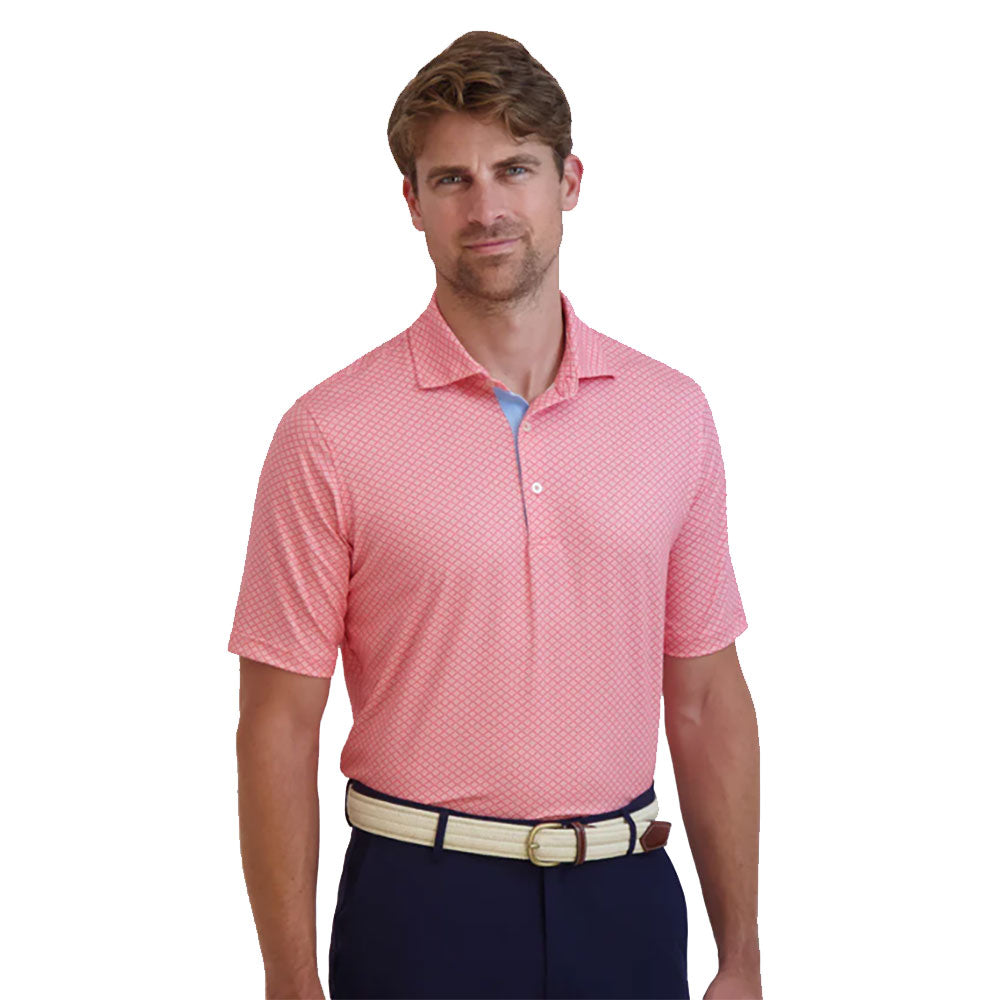 Fairway & Greene Men's Palmetto Print Golf Polo Shirt - Moisture-Wicking & Breathable for Comfort on the Course | Perfect for Golf Tournaments & Casual Summer Wear