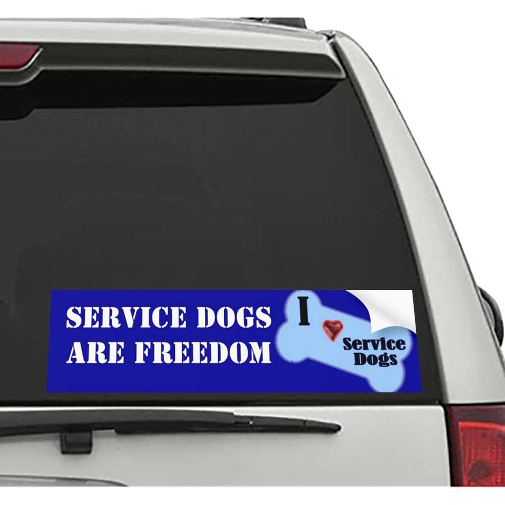 I Love Service Dogs Bumper Sticker - Funny Car Decals & Window Stickers for Cars, Trucks, SUVs - Show Your Support for Service Animals on the Road