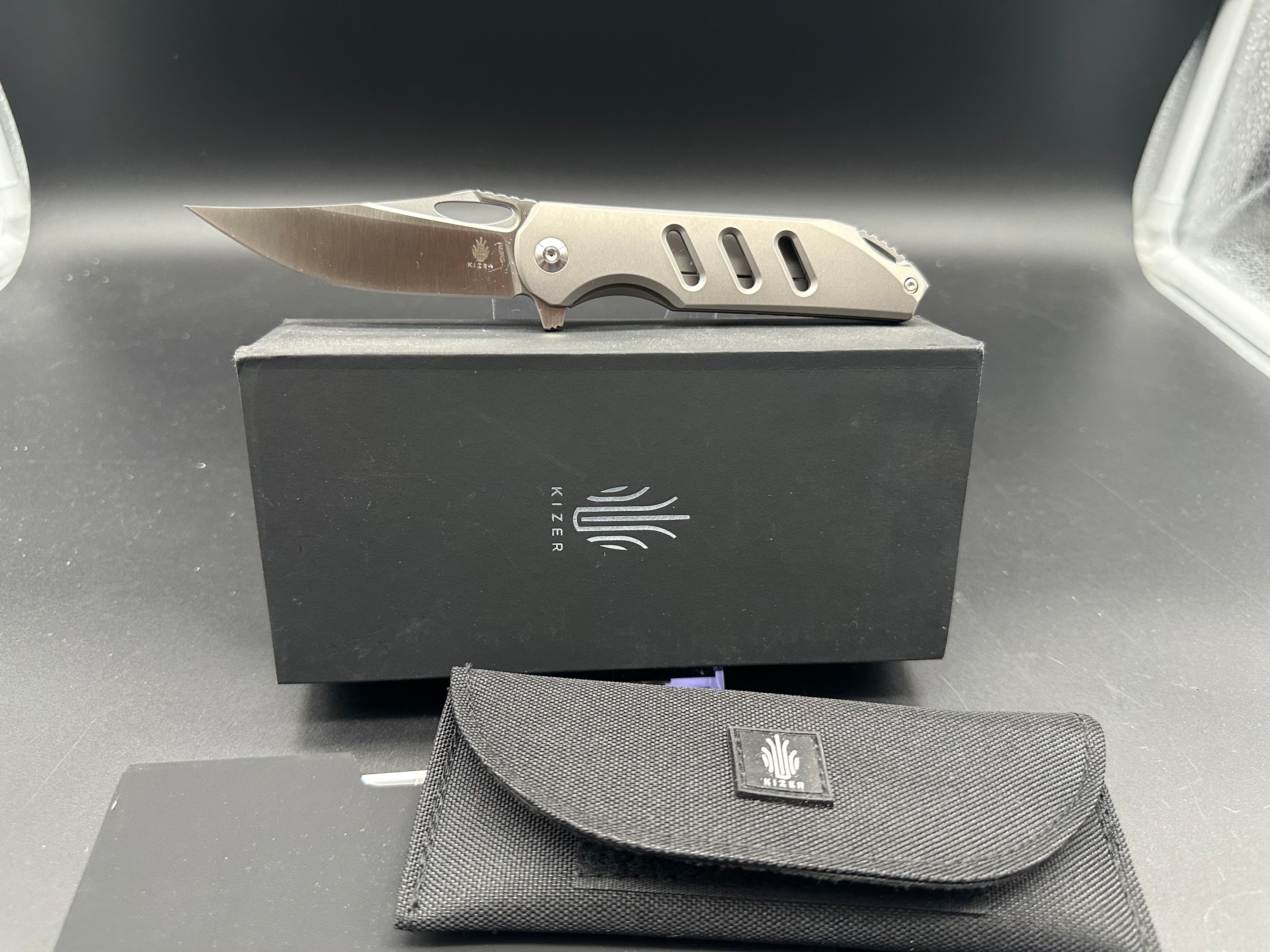 Kizer Assassin Frame Lock Flipper Knife - Premium Titanium Folding Pocket Knife with 3.15