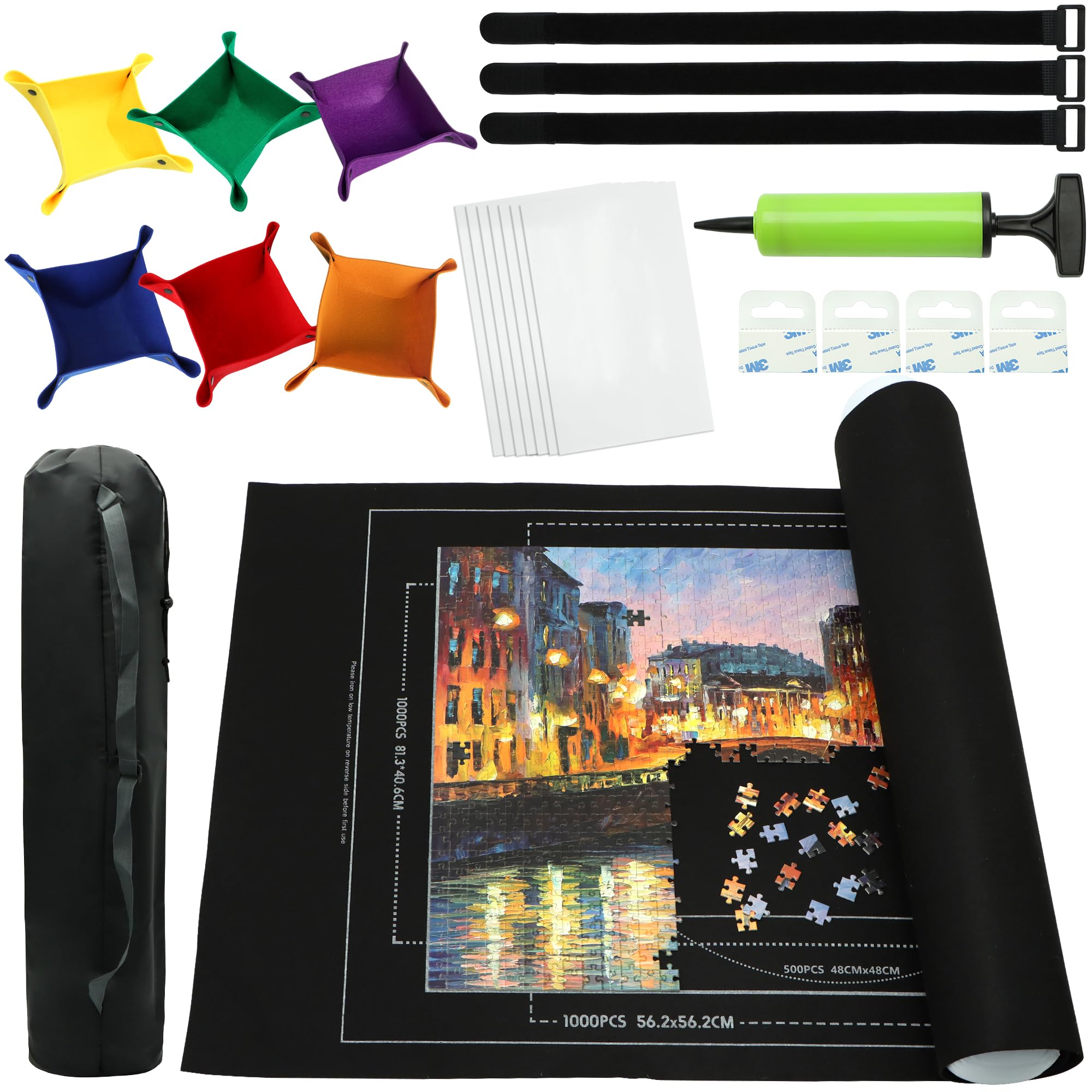 3000-Piece Jigsaw Puzzle Roll-Up Mat - Eco-Friendly Puzzle Storage Solution for Up to 3000 Pieces - Perfect for Puzzle Enthusiasts & Family Game Nights