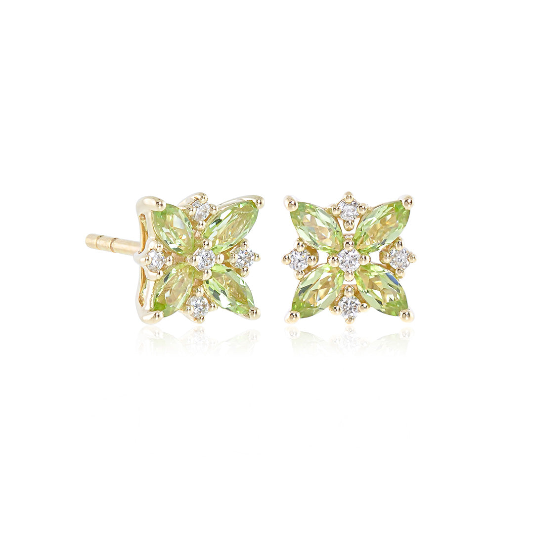 Exquisite Celeste Earrings with Genuine Peridot & Diamond Accents - Perfect for Weddings, Parties & Special Occasions