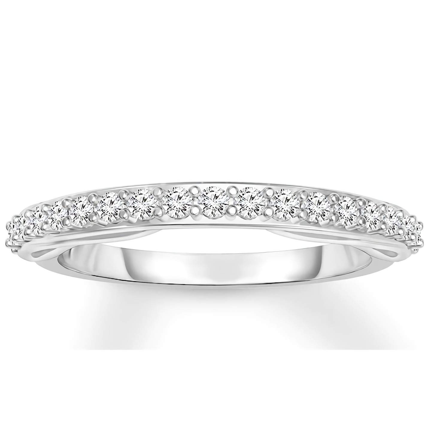 1/4 Carat (ctw) Moissanite Eternity Wedding Band for Women - Comfort Fit, 10K/14K/18K White Gold, Free Engraving - Perfect for Anniversaries, Engagements & Bridal Jewelry