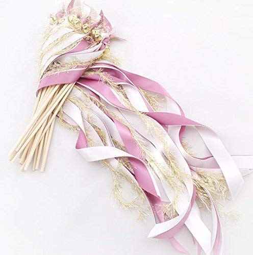 100 Pack Wedding Wands with Ribbons - Bulk Wedding Send Off Decorations for Ceremony Exit, Bridal Shower Favors - Perfect for Outdoor Weddings, Receptions & Romantic Celebrations