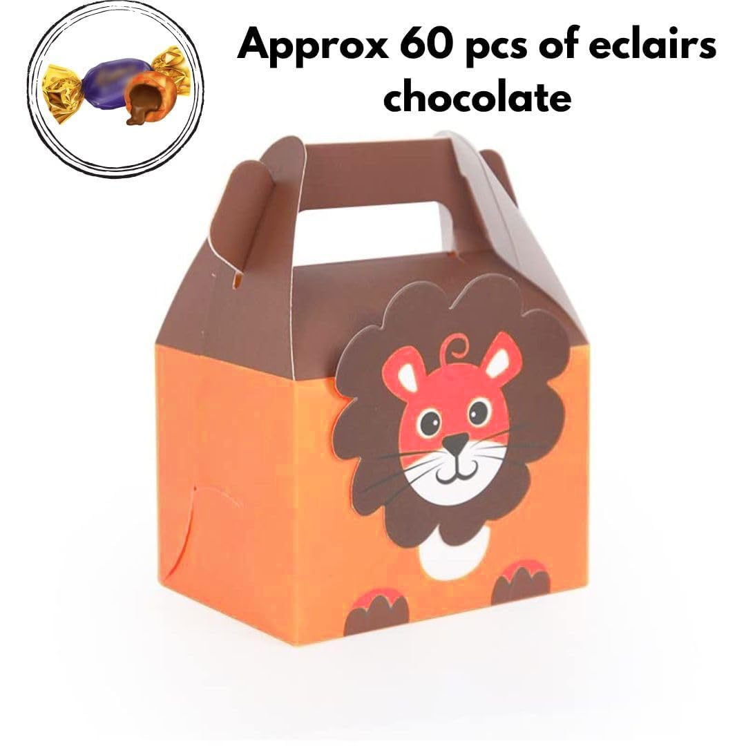 20-Piece Lion Printed Decorative Folding Storage Box Set - Perfect for Kids Birthday Gifts, Party Favors, Chocolate & Dry Fruit Packaging - Reusable Cardboard Gift Boxes for Home Organization & Party Decor