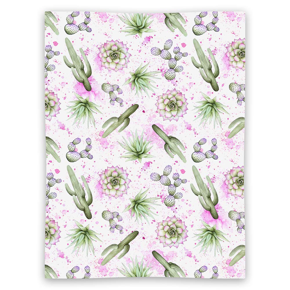 Jaxson's World Soft Watercolor Cactus Baby Blanket - 30x40 Inch Breathable Cotton Nursery Blanket for Boys & Girls - Perfect for Southwest Nursery Decor, Baby Showers & Newborn Photography Backdrops