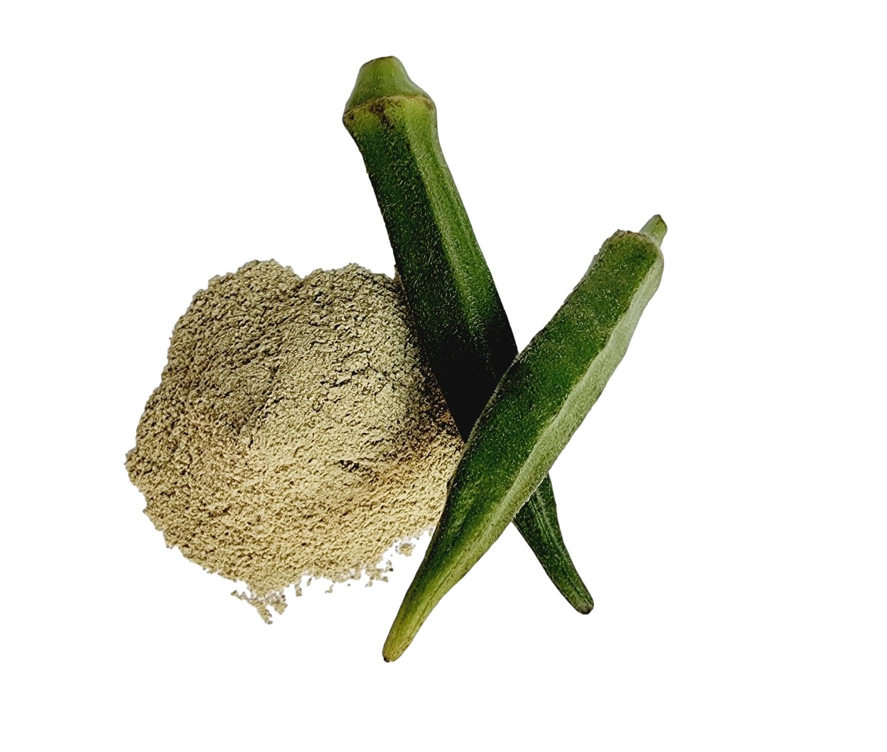 100% Pure Okra Powder (Lady's Finger Powder) - Natural & Organic Abelmoschus Esculentus - 1.76oz/50g for Smoothies, Baking & Healthy Recipes