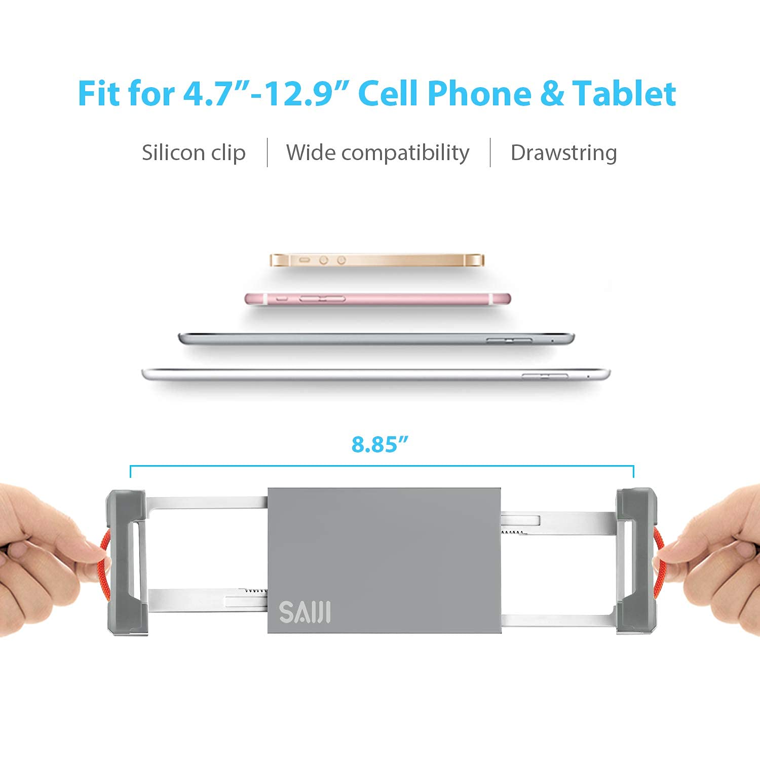 Adjustable Laptop Bed Tray Desk - Foldable Laptop Stand for Bed & Tablet Holder with Phone Stand - Gray Large Size for Home Office, Dorm Room & Cozy Workspace