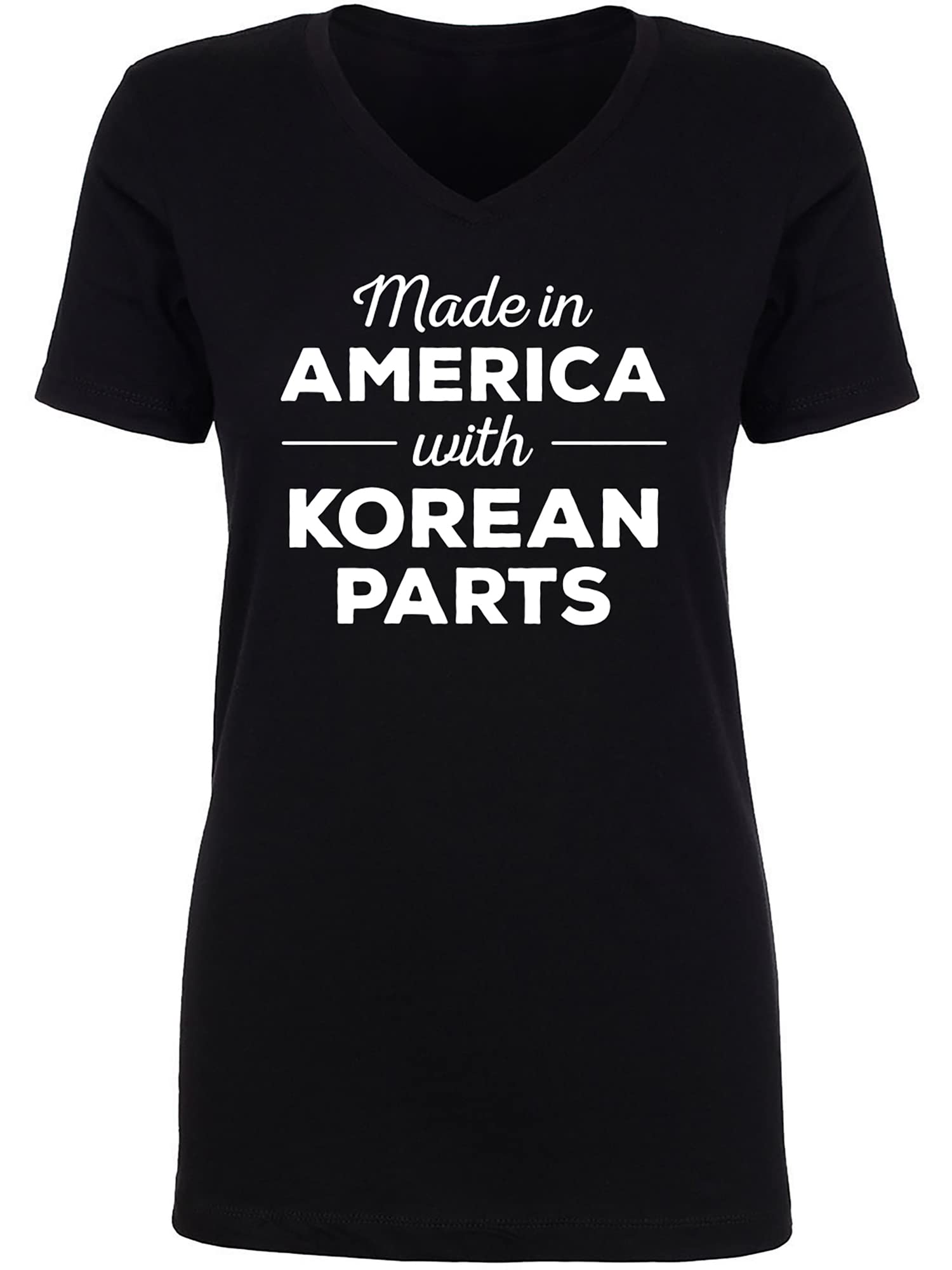American-Made Women's V-Neck T-Shirt with Premium Korean Fabric - Casual Comfort for Everyday Wear & Layering
