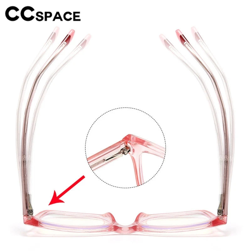 CCspace Women's Full Rim Square Cat Eye Polycarbonate Eyeglasses Frame - Lightweight & Durable for Work, Reading & Fashion (Style 301337)